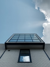 a building with a blue sky