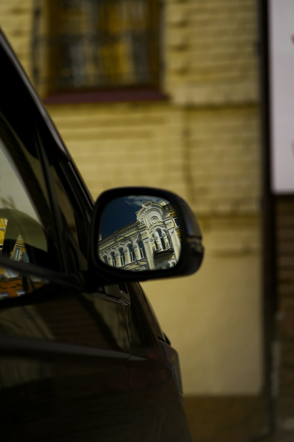 a car mirror on a car