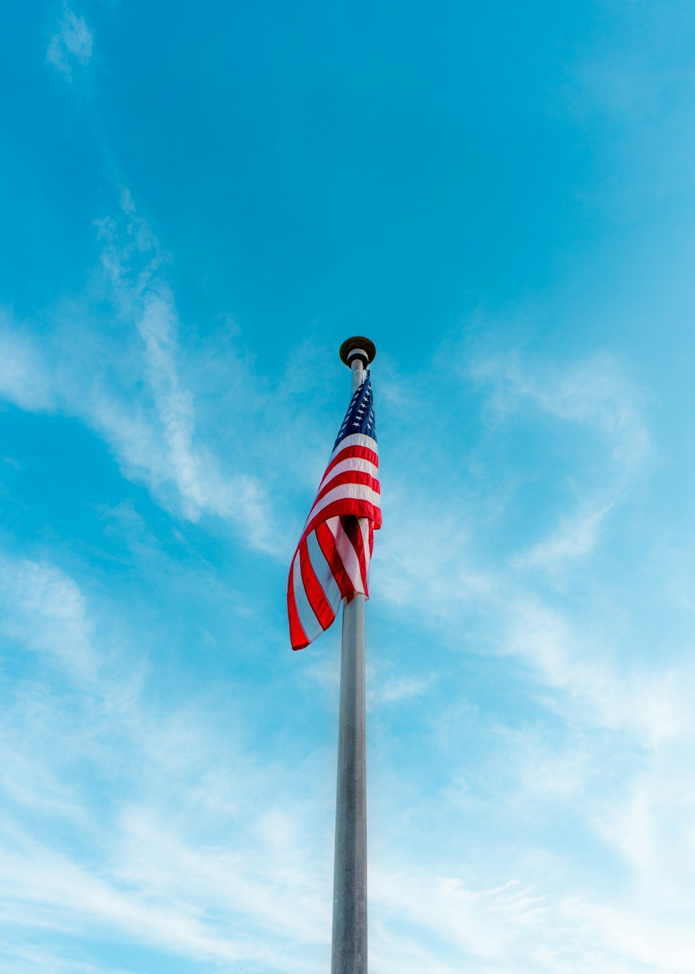 a flag on a pole