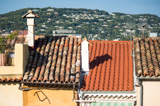 a roof with solar panels