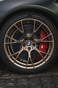 a close up of a car tire