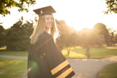 a person wearing a graduation cap and gown