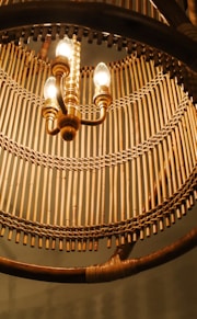 a chandelier from a ceiling