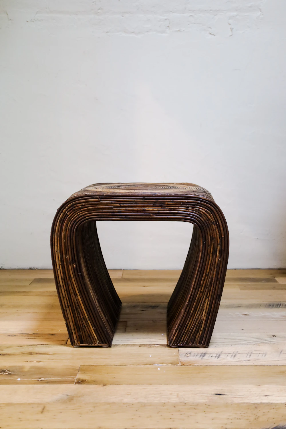 Curved Rattan Waterfall Side Table