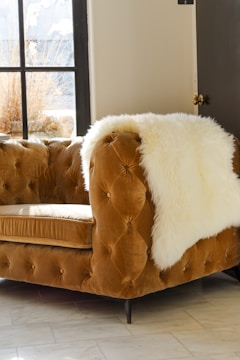 a loaf of bread on a couch