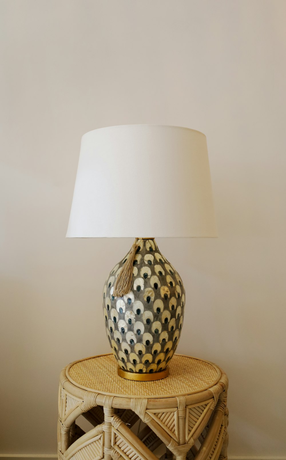 a lamp on a table