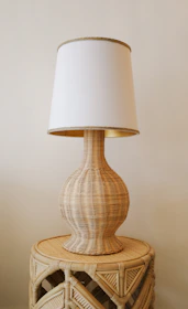 a lamp on a table