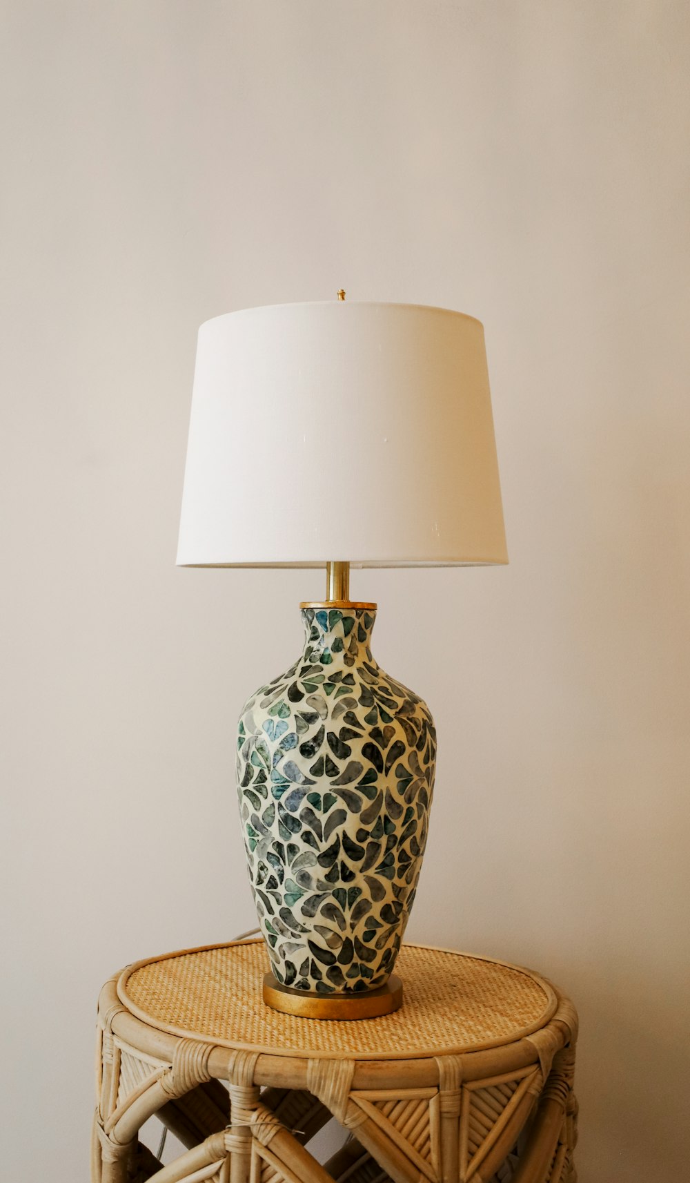 a lamp on a table