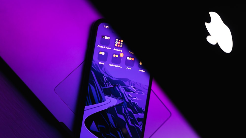 a purple cell phone
