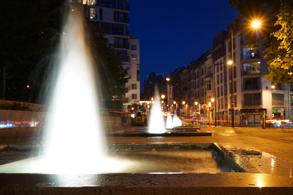 a fountain in a city