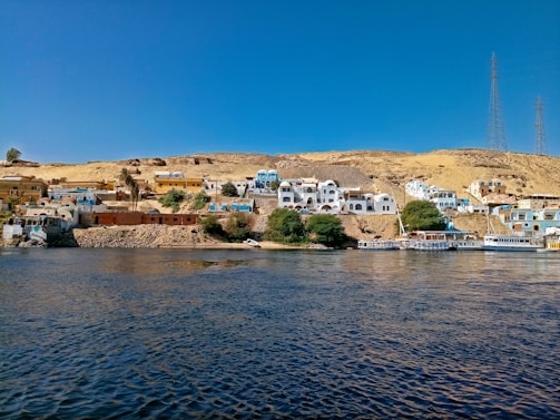 a body of water with buildings along it