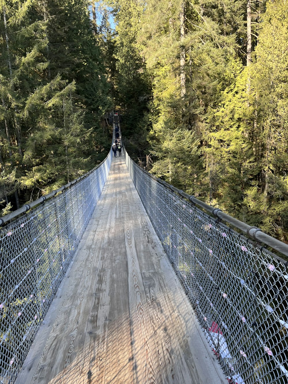 a long bridge with people on it