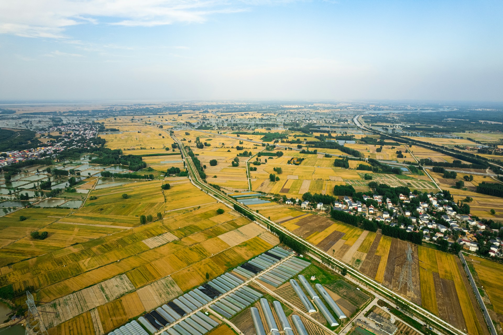 an aerial view of a city