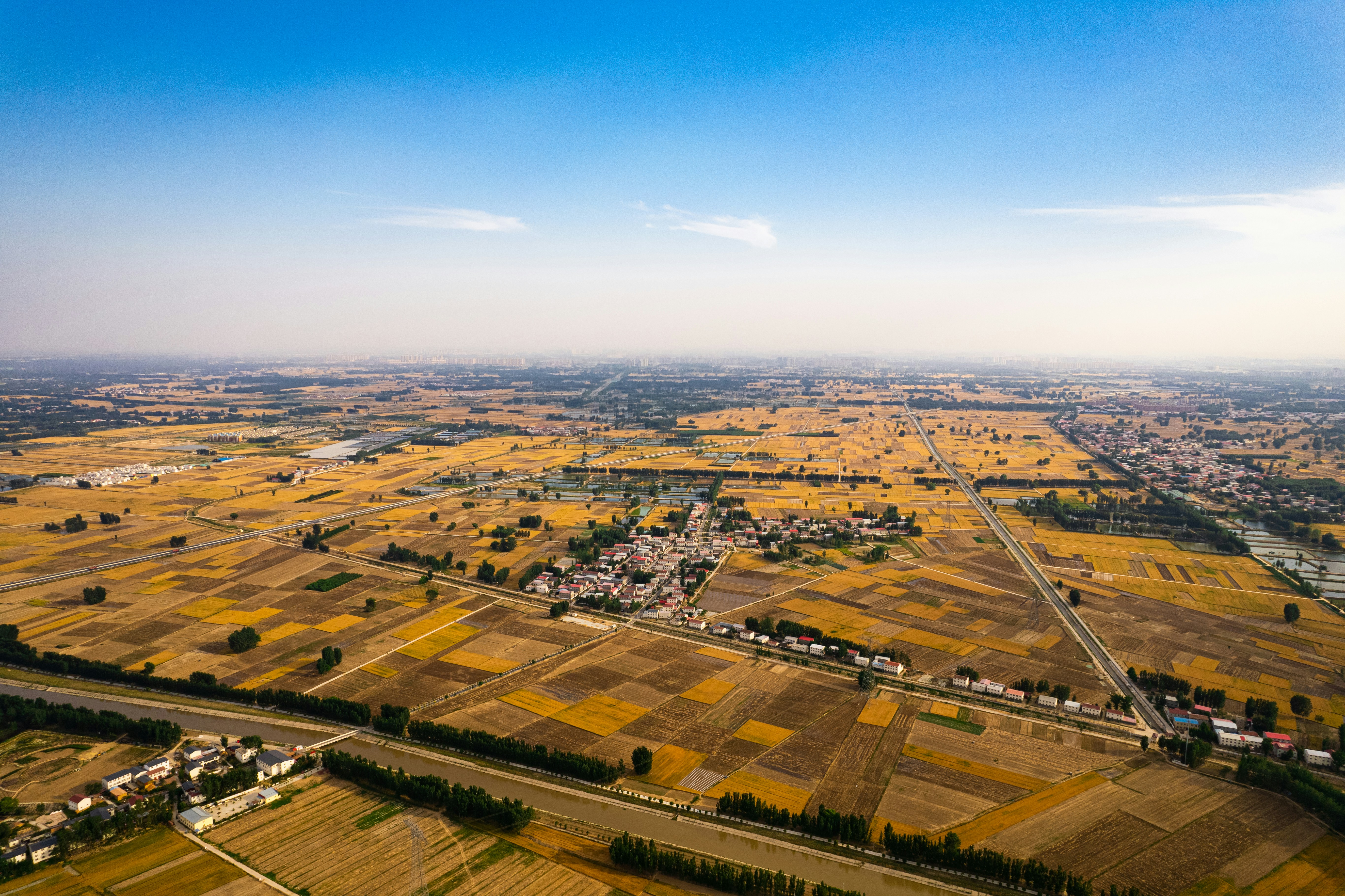 an aerial view of a city