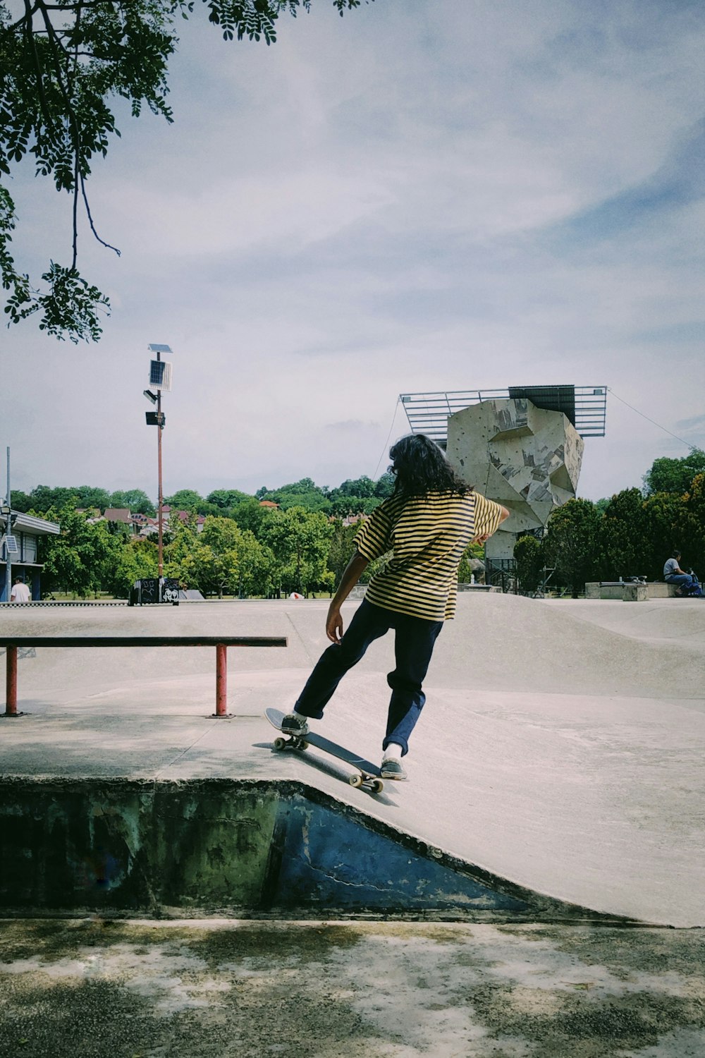 a person skating on a ramp