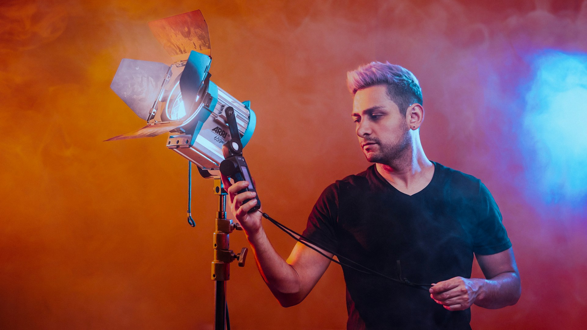 a person holding a microphone