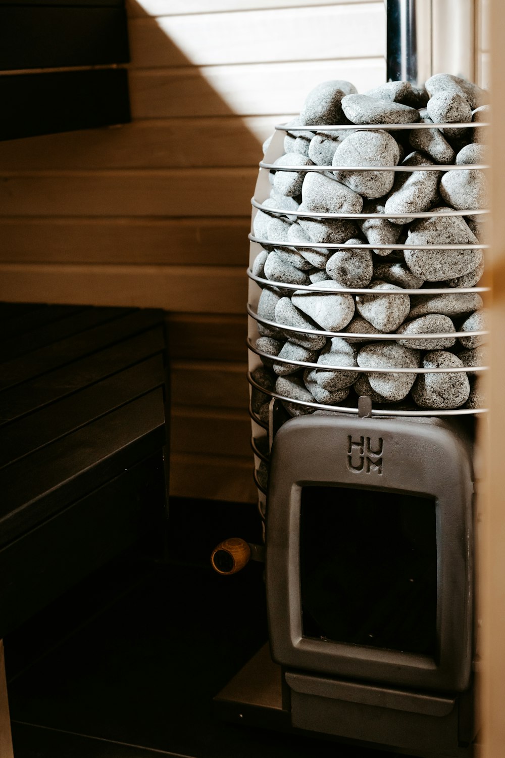 a television is placed on top of a stack of tires