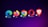 Five web browser icons are displayed from left to right: Microsoft Edge, Firefox, Google Chrome, Opera, and Brave. Each icon has a small shortcut arrow at the bottom left, indicating these are desktop shortcuts. The background is a gradient of dark purple to black.