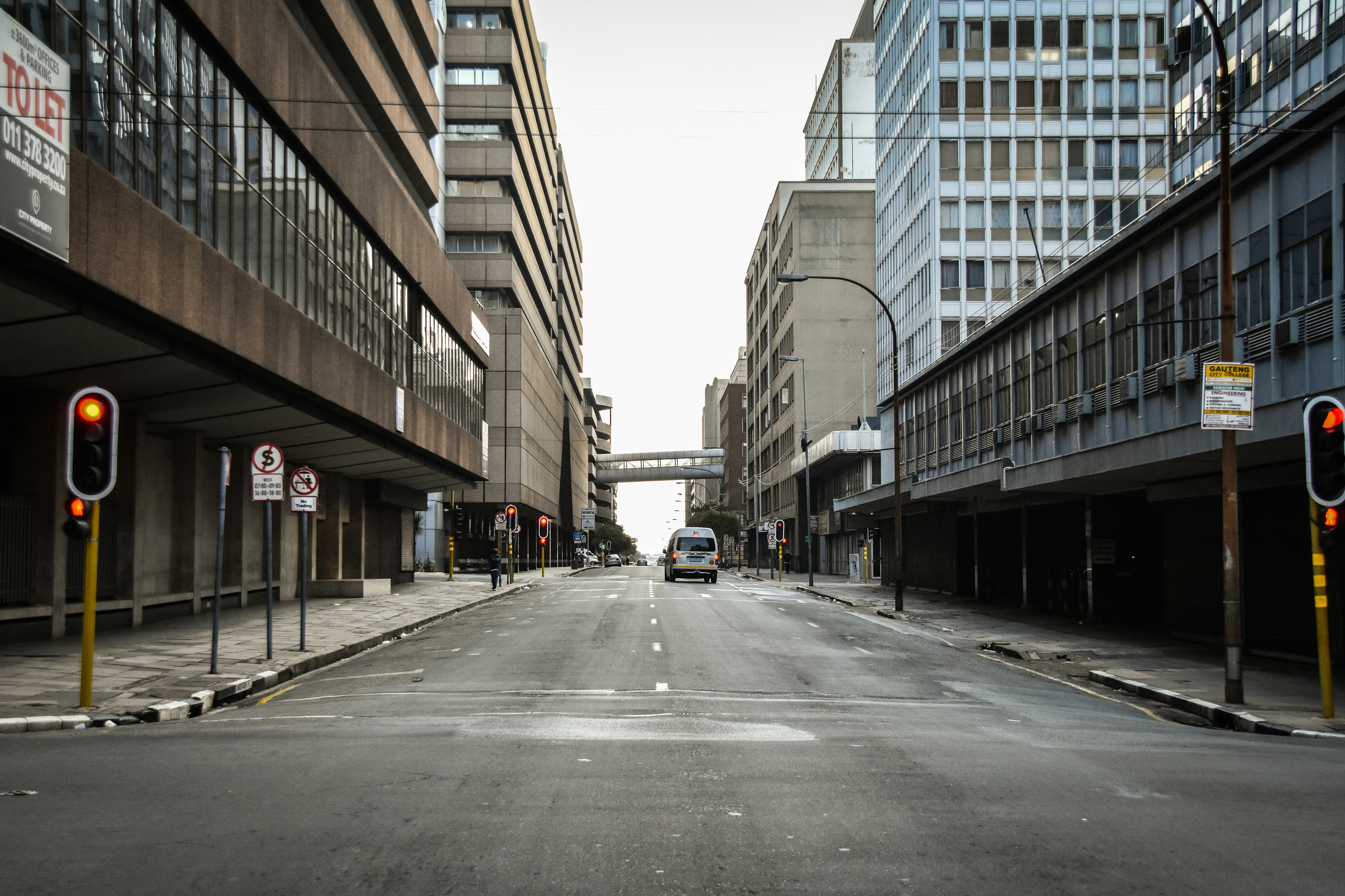 a city street with traffic lights
