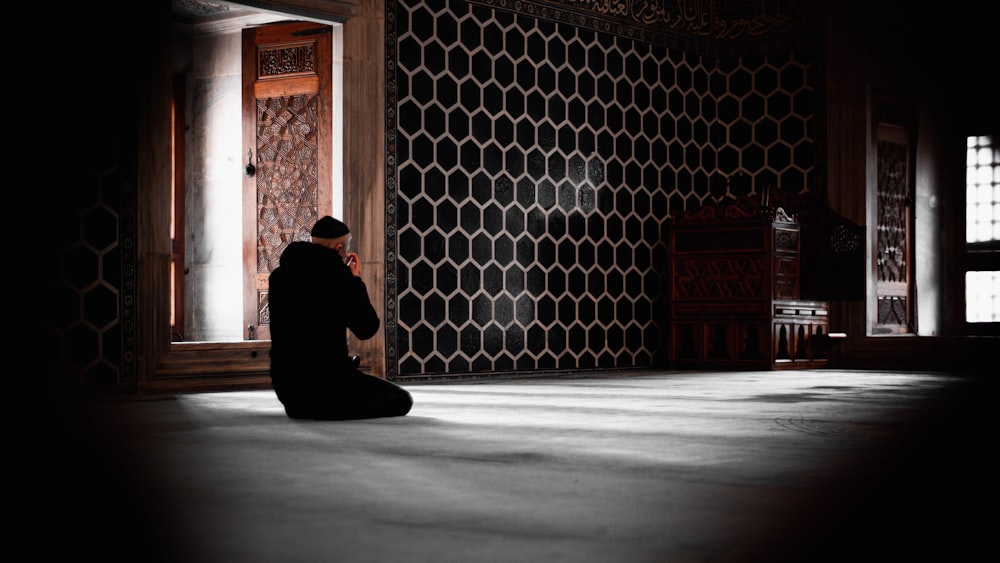 a person sitting in a room