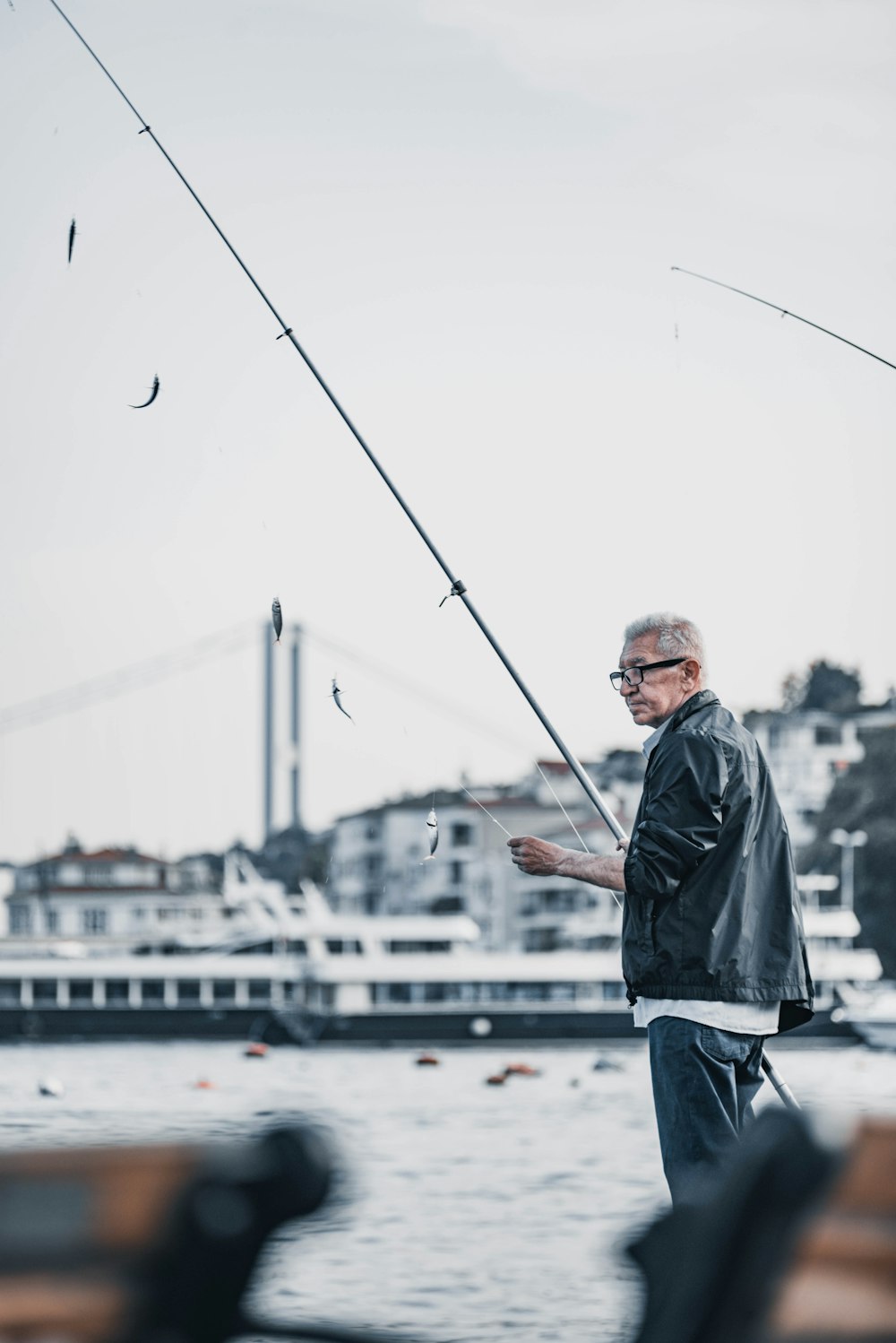 a man flying a kite