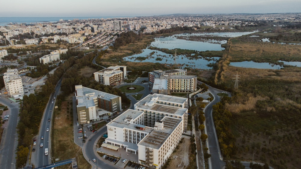 a city with a river running through it