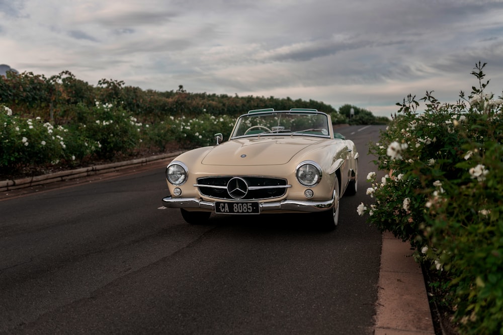 a car parked on a road