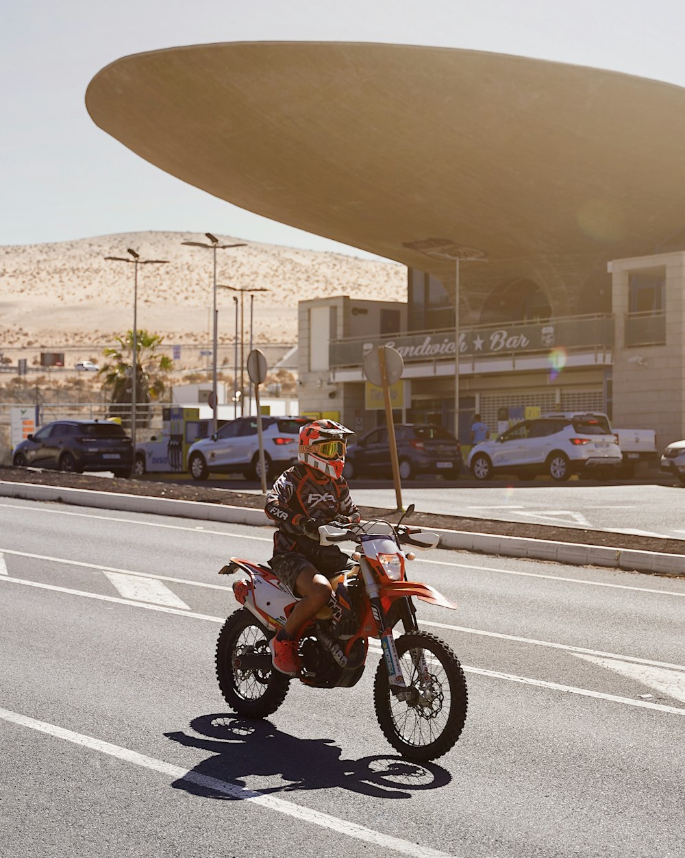 a man on a motorcycle