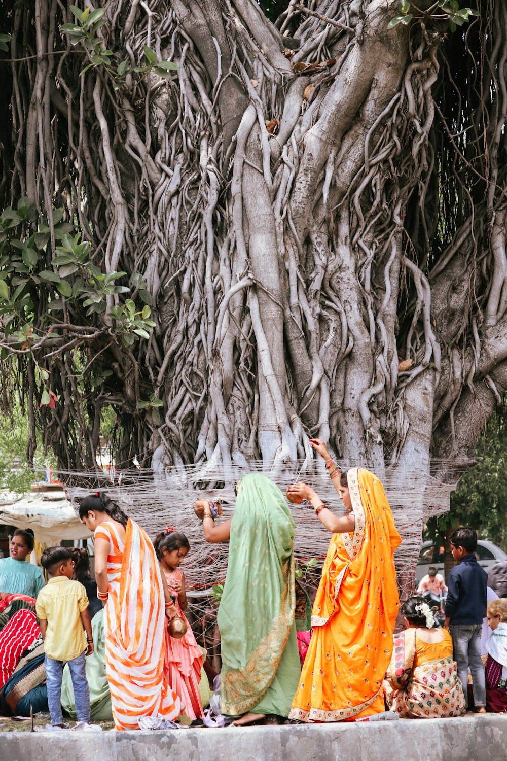 a group of people in traditional dress