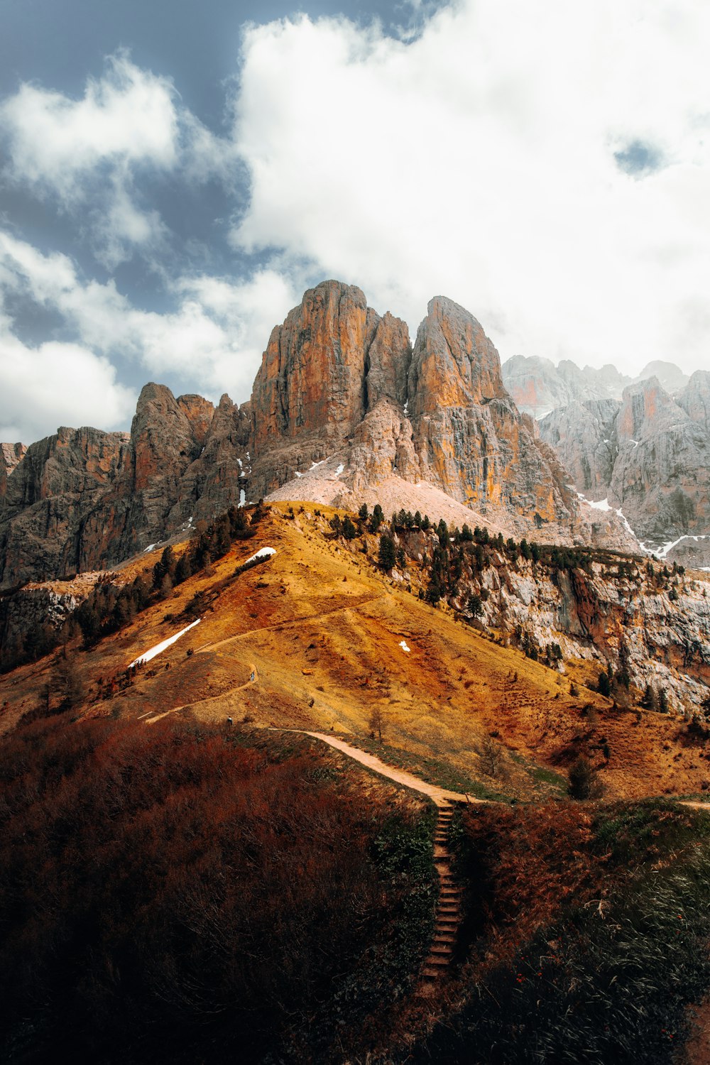 a canyon with a mountain in the background