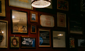 Artistic wall decor creating a welcoming ambiance.
