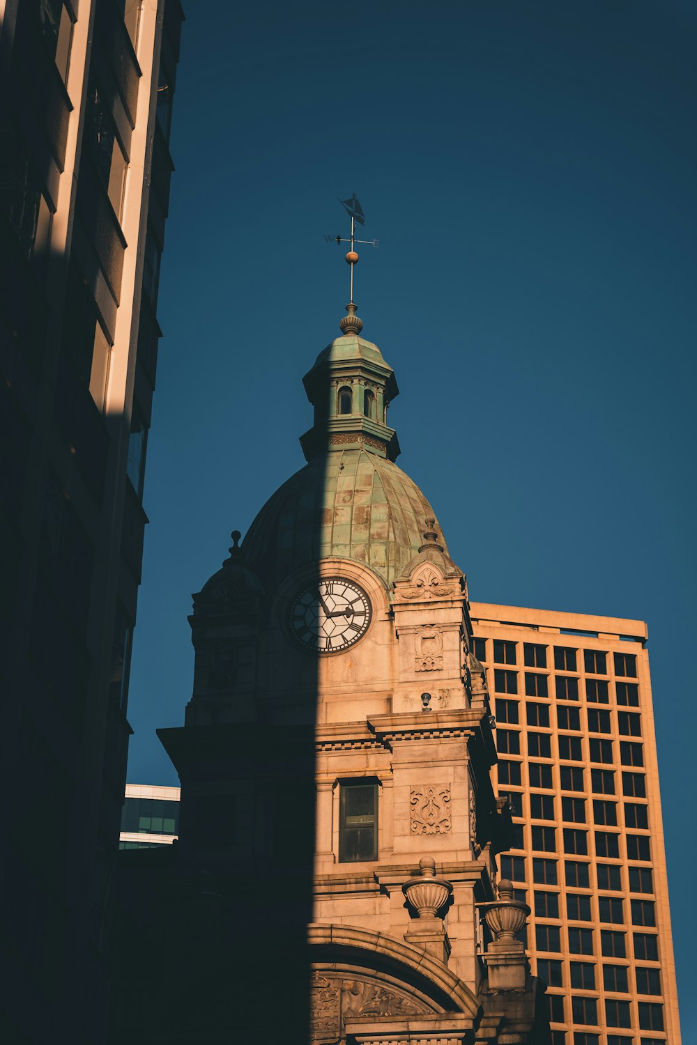 a clock on a tower