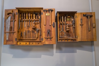 a group of wooden objects