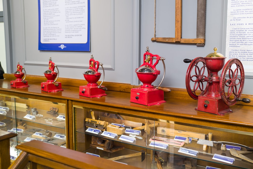 a display of antique vases