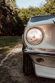a car parked on a dirt road