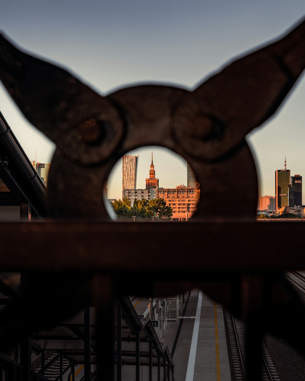 a view of a city from a bridge