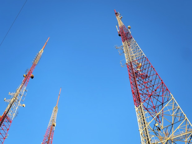a group of red and yellow roller coasters