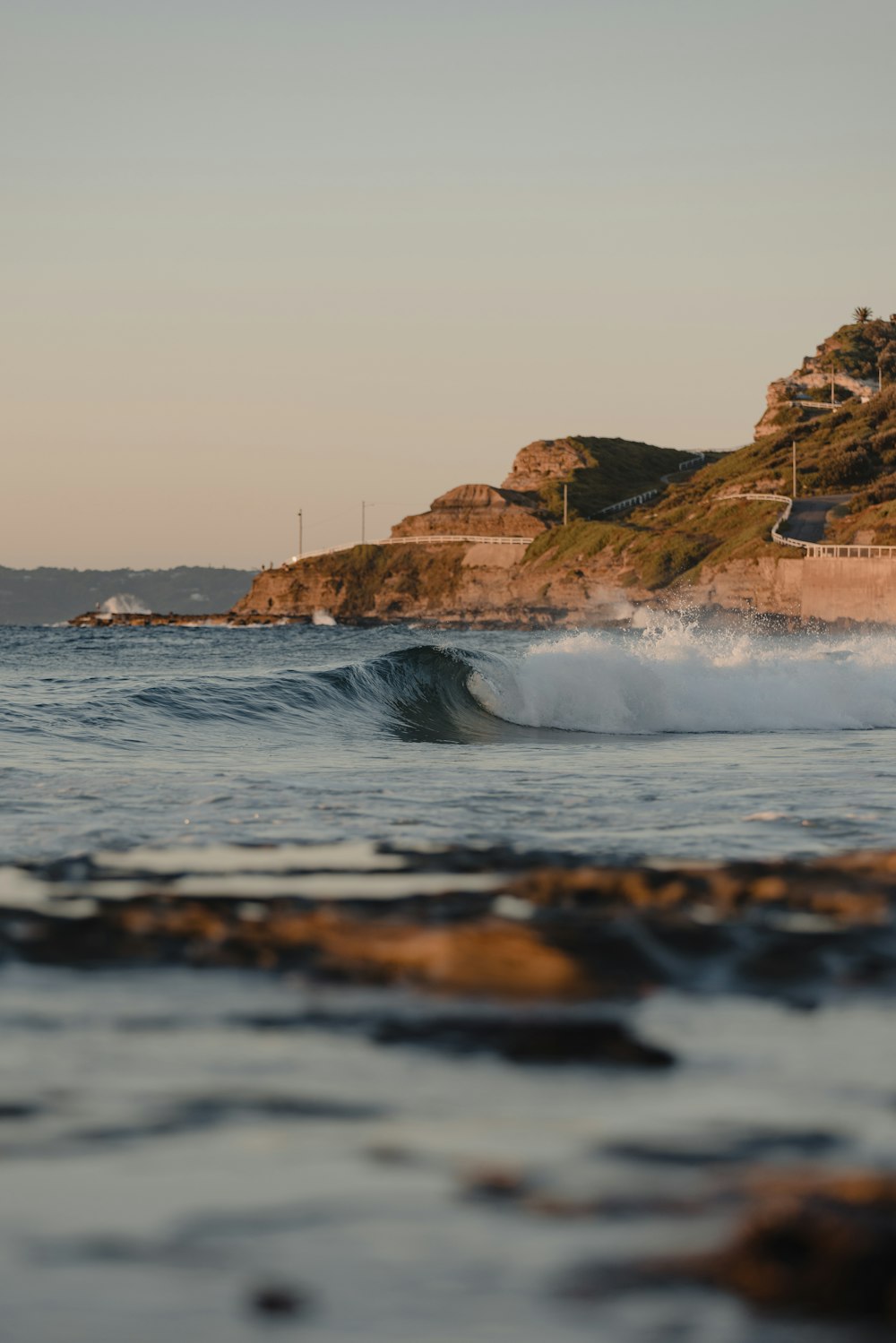 waves crashing on a beach