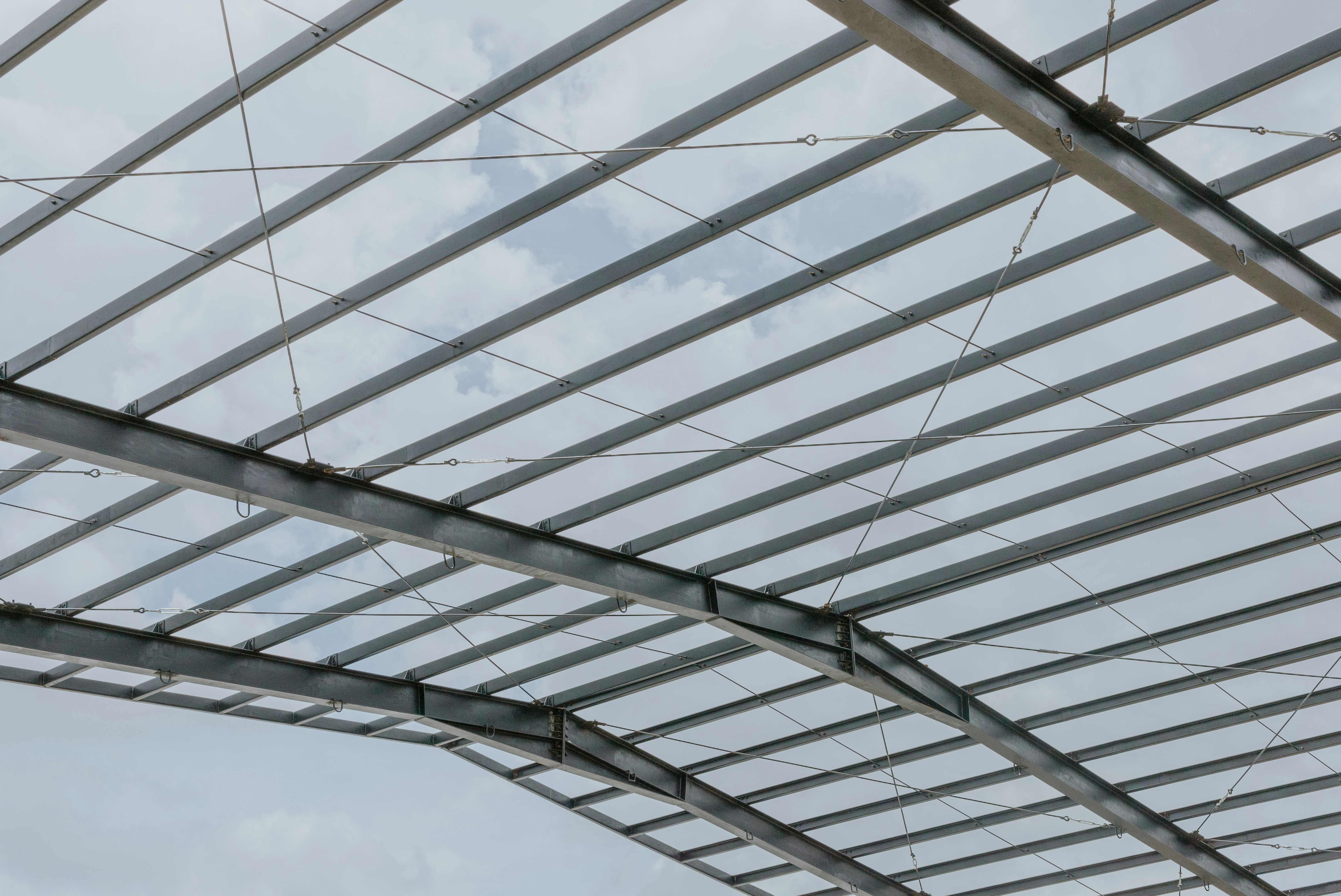 a close-up of a metal structure