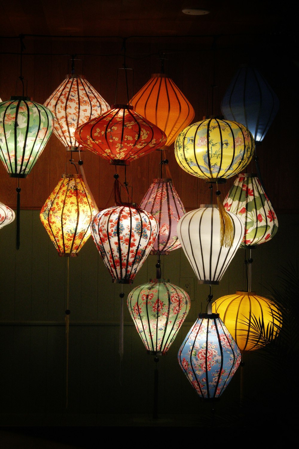 a group of colorful lanterns