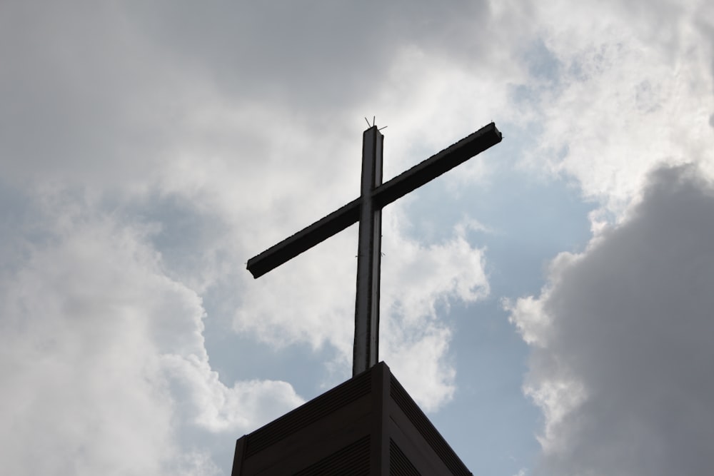 a cross on top of a building