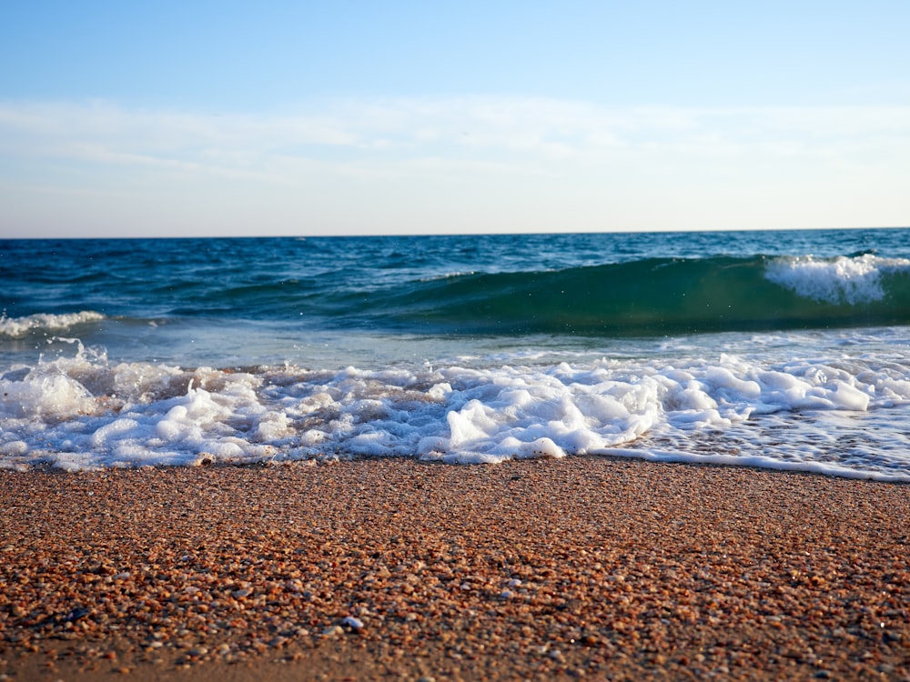 waves crashing on a beach