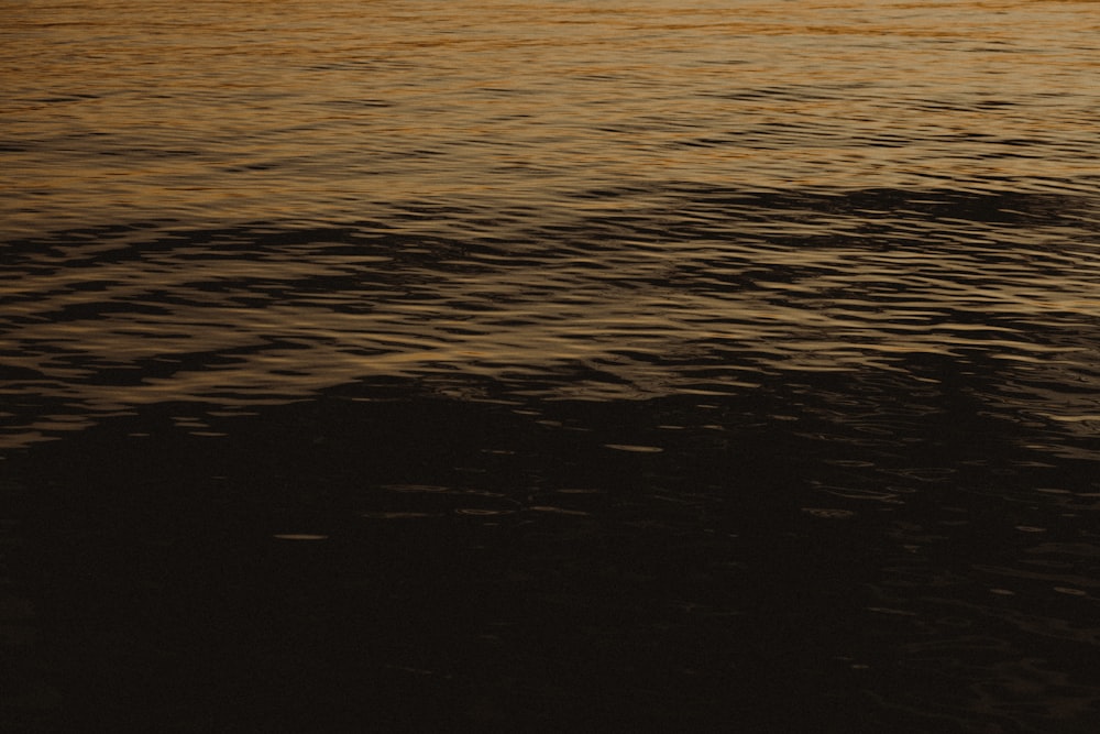 a body of water with a dark background