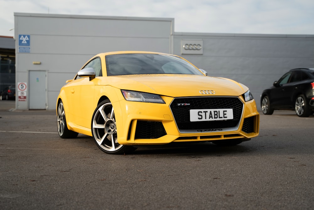 a yellow sports car