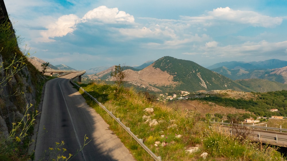 a road going through a valley