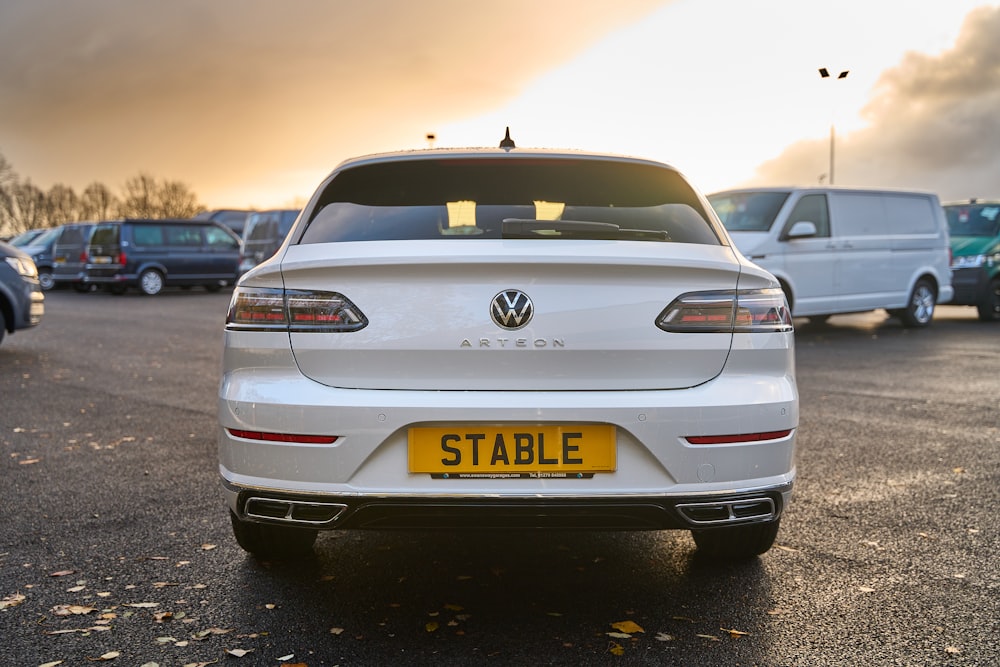 a car parked in a parking lot