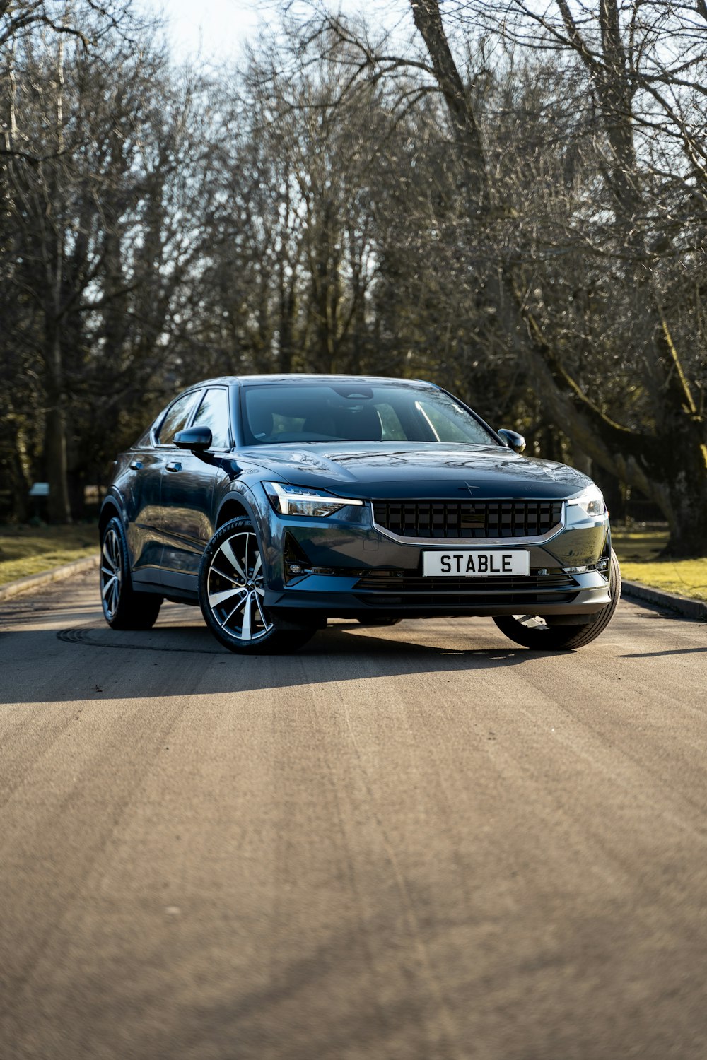 a car parked on a road