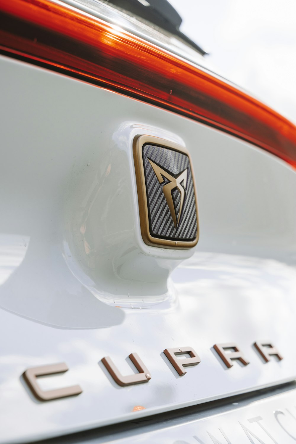 a close up of a car's logo