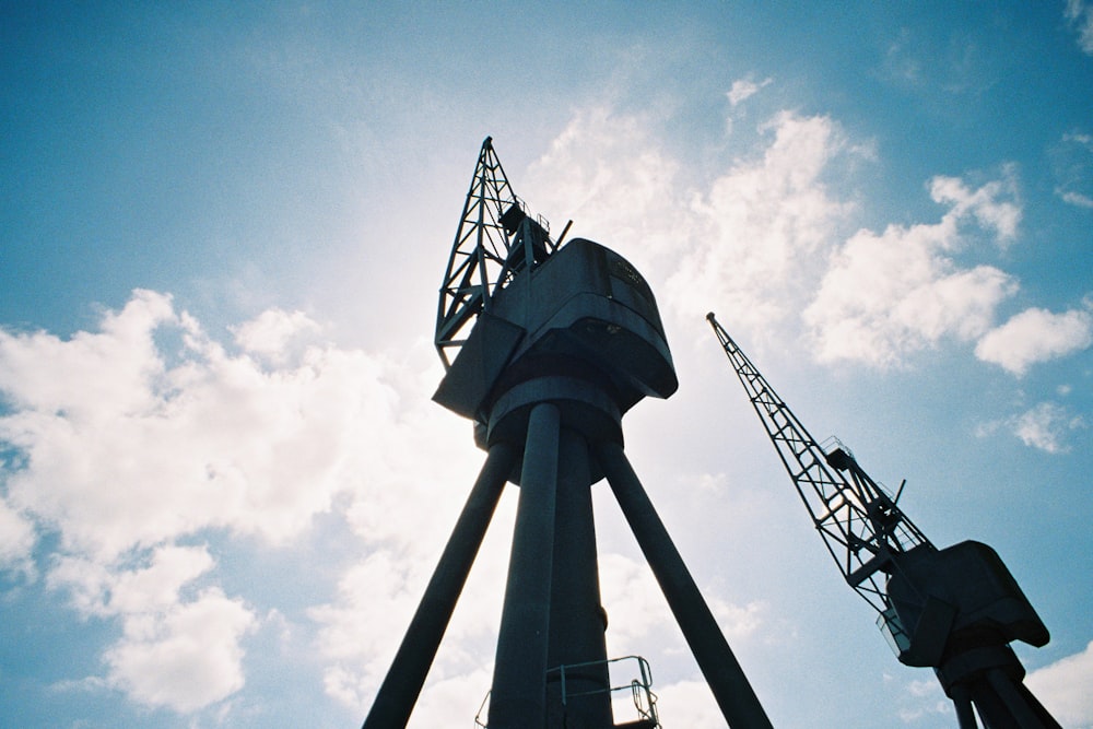 a group of people on a tower