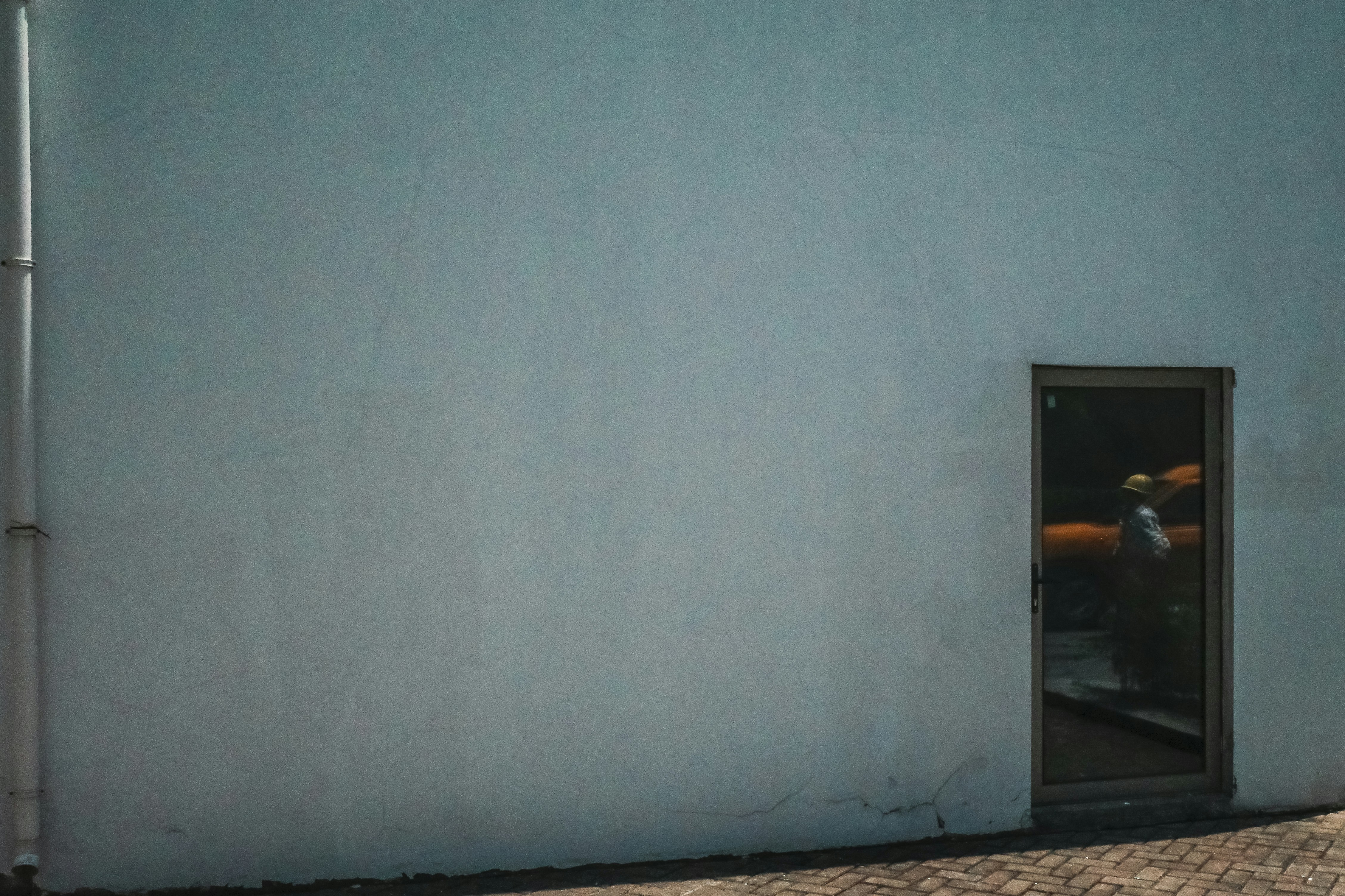 a person standing in a doorway